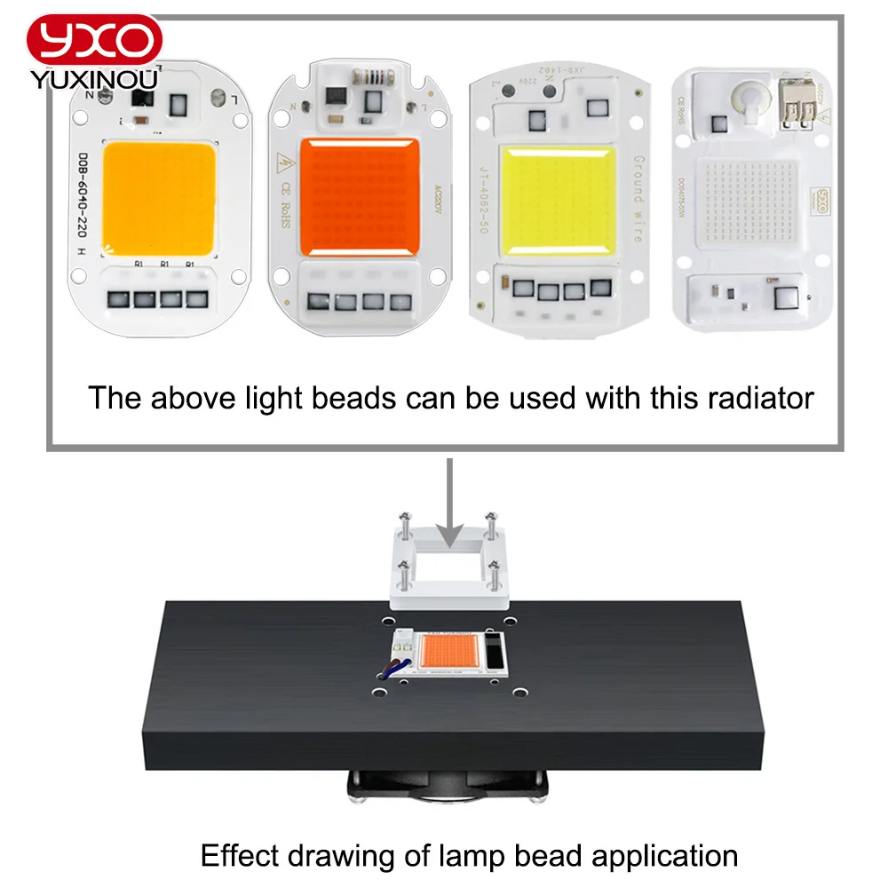 200x100x40mm LED Aluminum Heatsink Extruded with 110v 220v Fan 50w 100w LED Grow Light Plant Light
