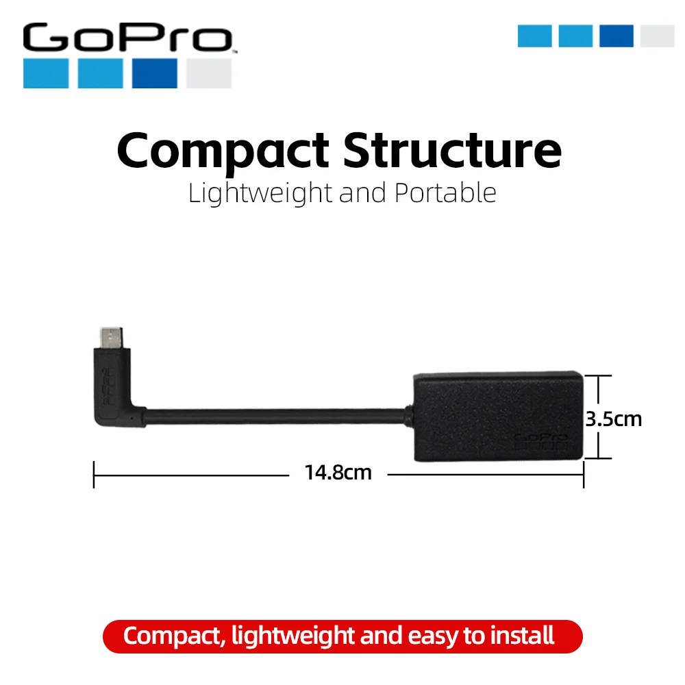 Adaptateur Micro 3.5mm pour GoPro HERO13-5 Pro - Audio Haute Qualité, dans une main pour l'échelle