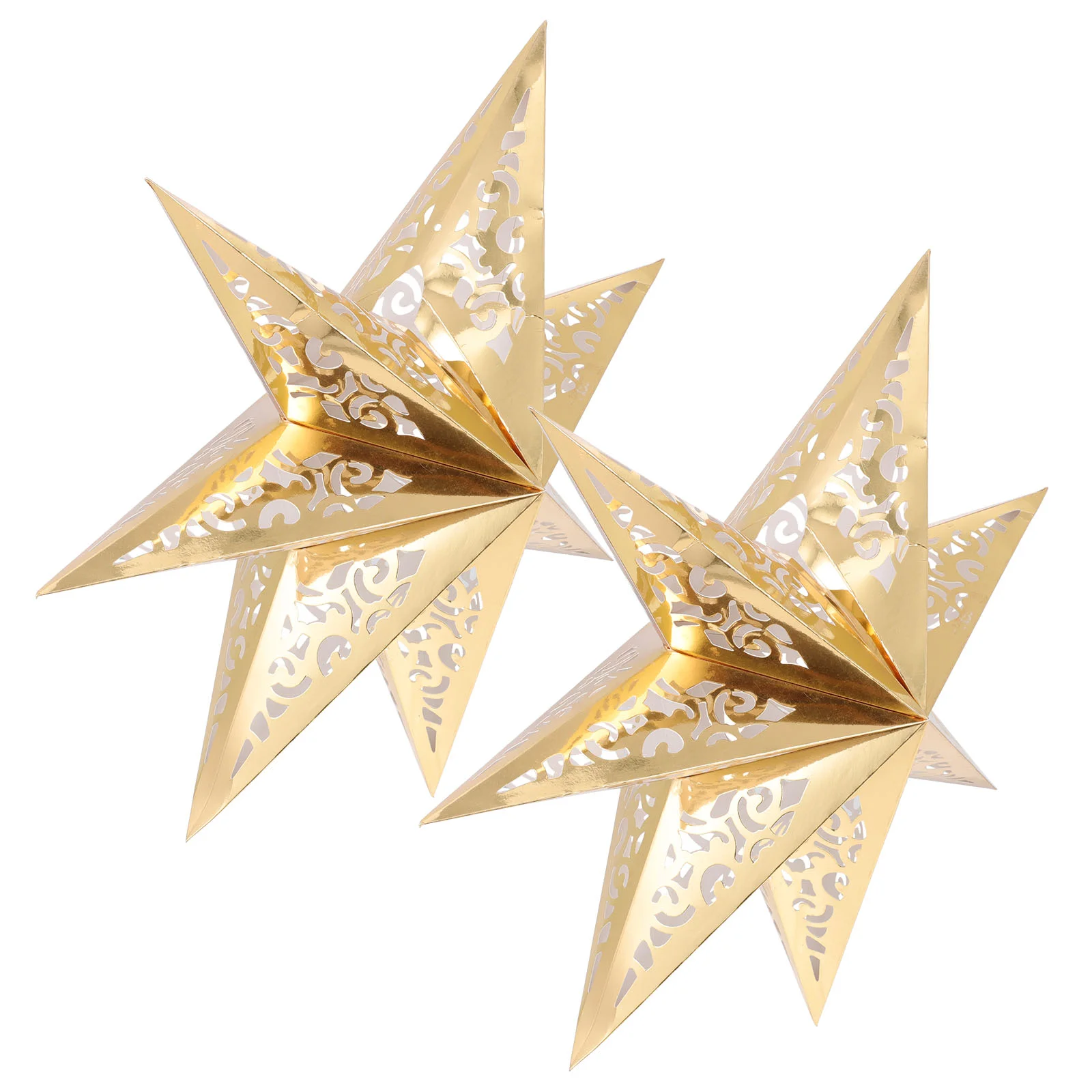 

2pcs Paper Star Light Cover Creative Wedding Decorative Lampshade Golden