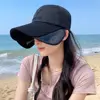 Fashion Retractable Large Brim Sunscreen Hat Breathable Mesh Sun Protection Caps Outdoor Sports Anti-UV Baseball Hat 3