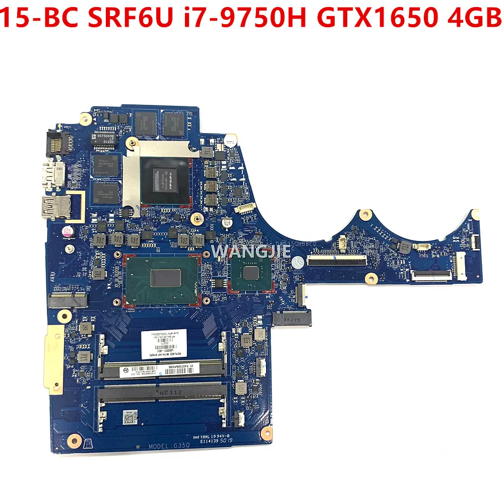 Tpn-Q173 Per Scheda Madre Del Computer Portatile Hp Pavilion 15-Bc L60207-601 L60207-001 Gtx1650 4Gb Gpu + Srf6U I7-9750H Cpu Muslimah