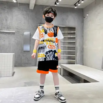 Kids Basketball Jersey Suits Quick-drying Fashionable Children Team Training Uniform Boy and Girls Shirt Sportswear Clothings 2