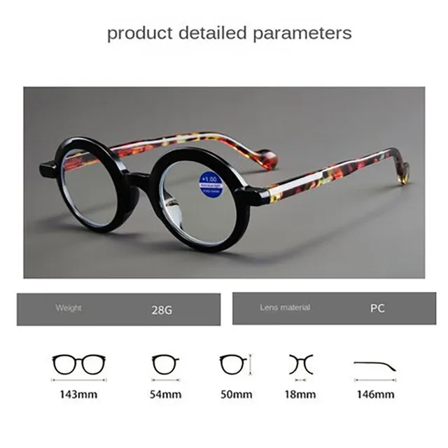 Gafas de lectura redondas de alta definición para presbicia, hipermetropía, bloqueo de luz azul, gafas de ordenador a la moda para hombres y mujeres 6