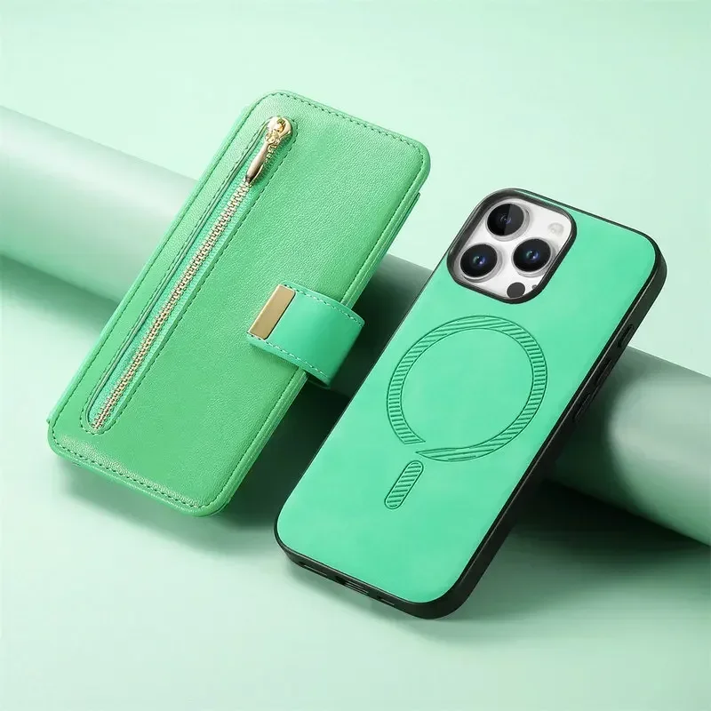 Premium Realme Leather Wallet Case - Detachable 2-in-1 Design with MagSafe Compatibility