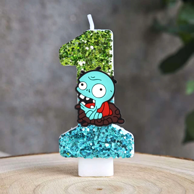 Pflanze vs. Zombie Kerzen Anime Spiel Digital Kinder Geburtstag Kuchen Dekorieren Baby Dusche Party Zubehör Geschenke Liefert – Detail 14