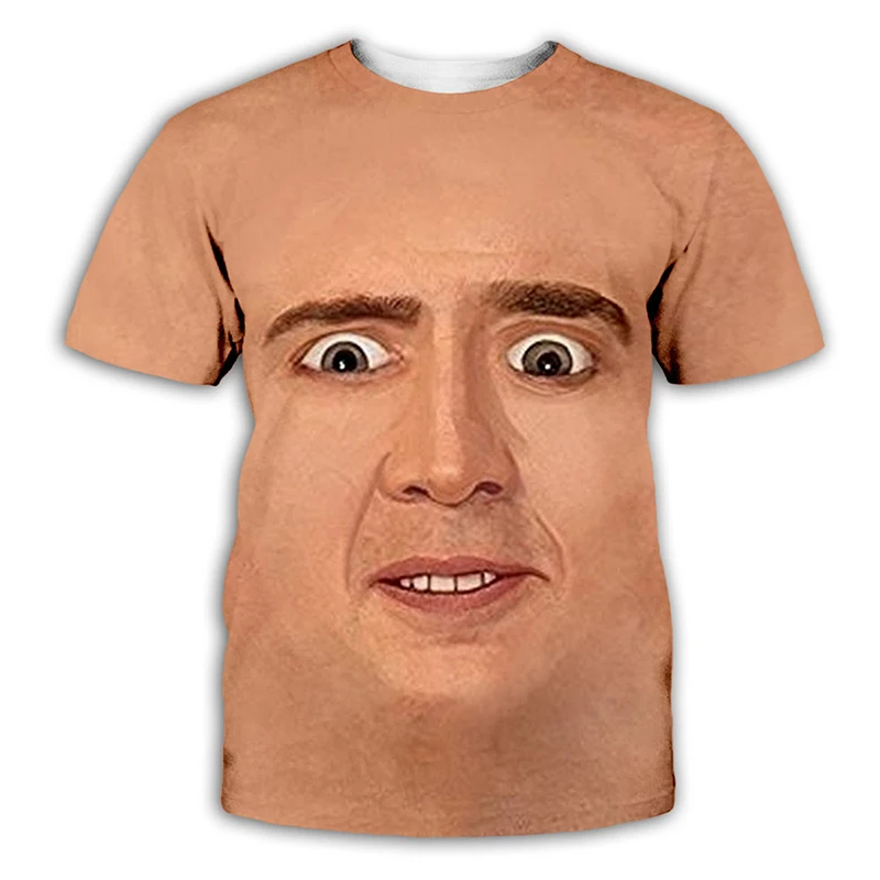 Nicolas Cage 3D Print T Shirt Men Woman Short Sleeve Streetwear