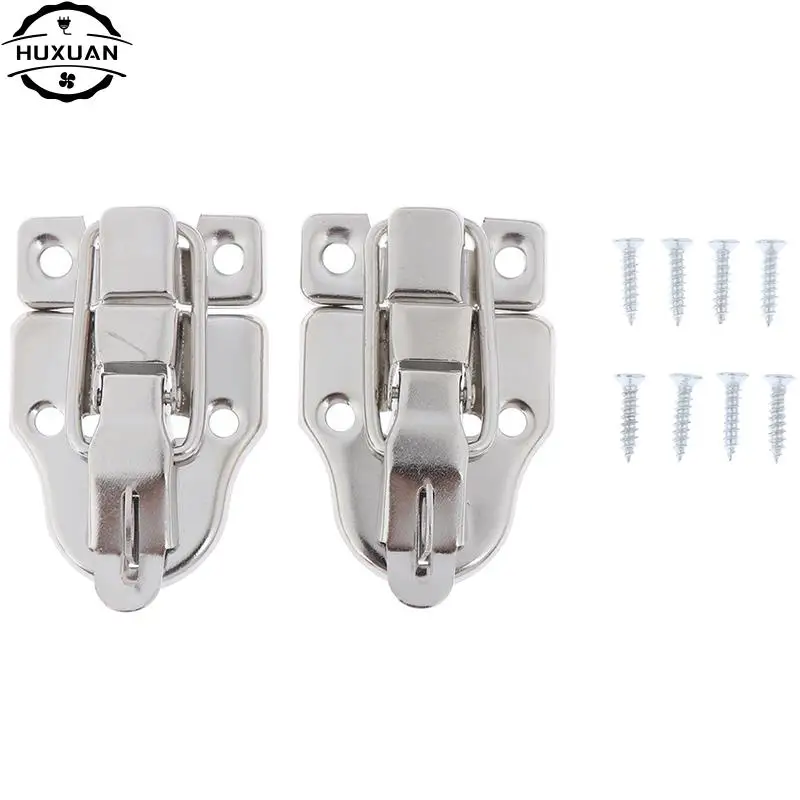 2pcs Antique Hasps Iron Lock Catch Latches for Jewelry Chest Box Suitcase Buckle Clip Clasp Vintage Hardware