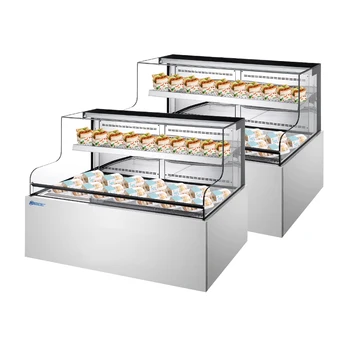 Commercial Refrigerator With Single-Temperature Style Supermarket Display Fridge Doors Open Side Sandwich Showcase