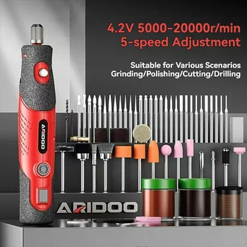 5000-20000r 4.2V Engraver Electric Drill Mini Grinder Engraving Pen Drilling Machine Cordless Rechargeable Micro Rotary Tool Kit 1