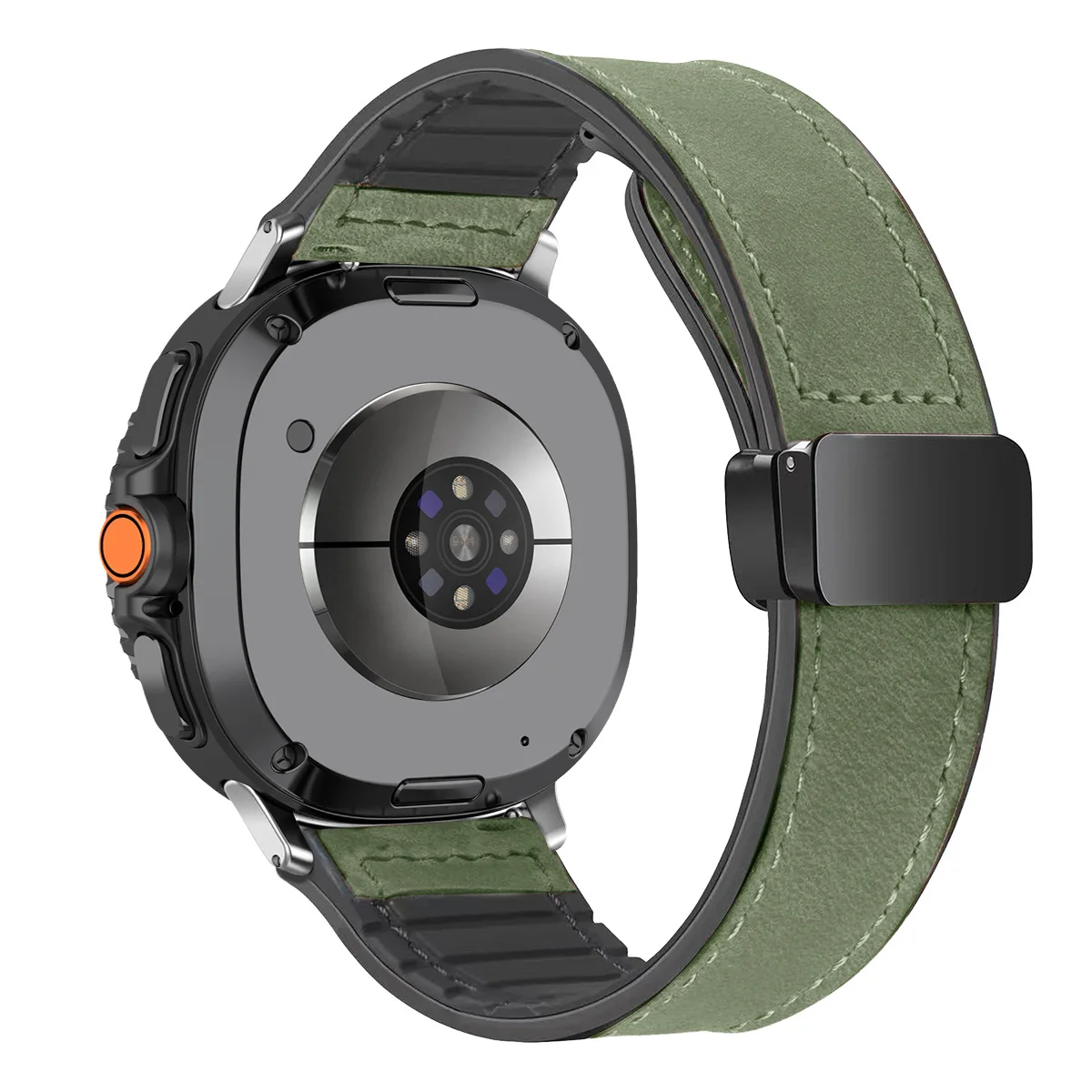 Magnetic Buckle Leather Silicone Watch Band Bracelet