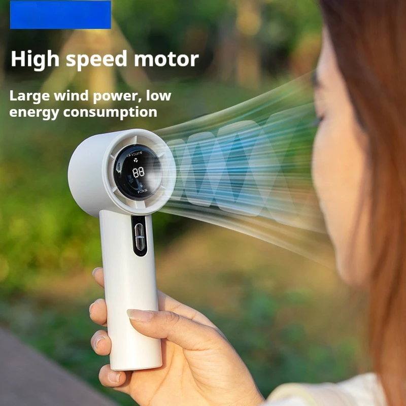 2025 Handheld Fan 5200mAh with LED Display Semiconductor Refrigeration 100 Speeds USB Rechargeable For Sport 6