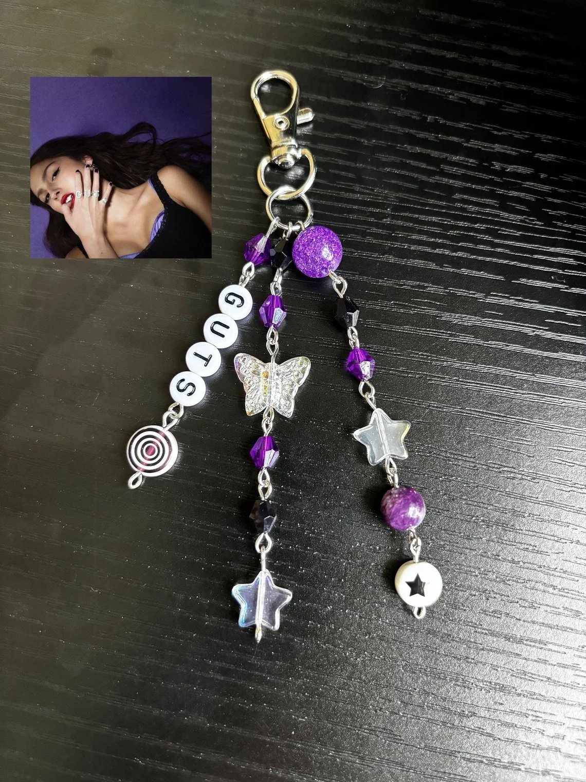 올리비아 로드리고 영감 키체인, Y2K 수제 귀여운 선물 