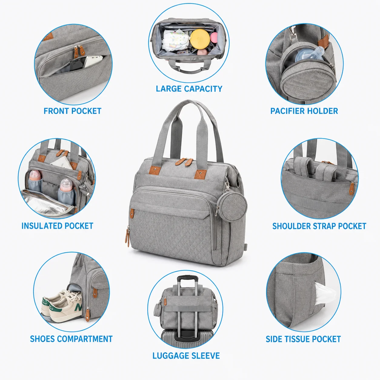 Baby Diaper Bag Large Capacity Multifunction Travel Nappy Backpacks Baby Stuff Maternity Bags Outdoor Mommy Bag Baby Nursing - 3