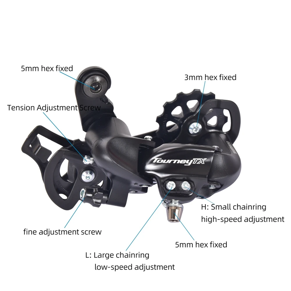 Mtb Parts Shimano Tourney RD-TX800 8-Speed Rear Derailleur Long Cage