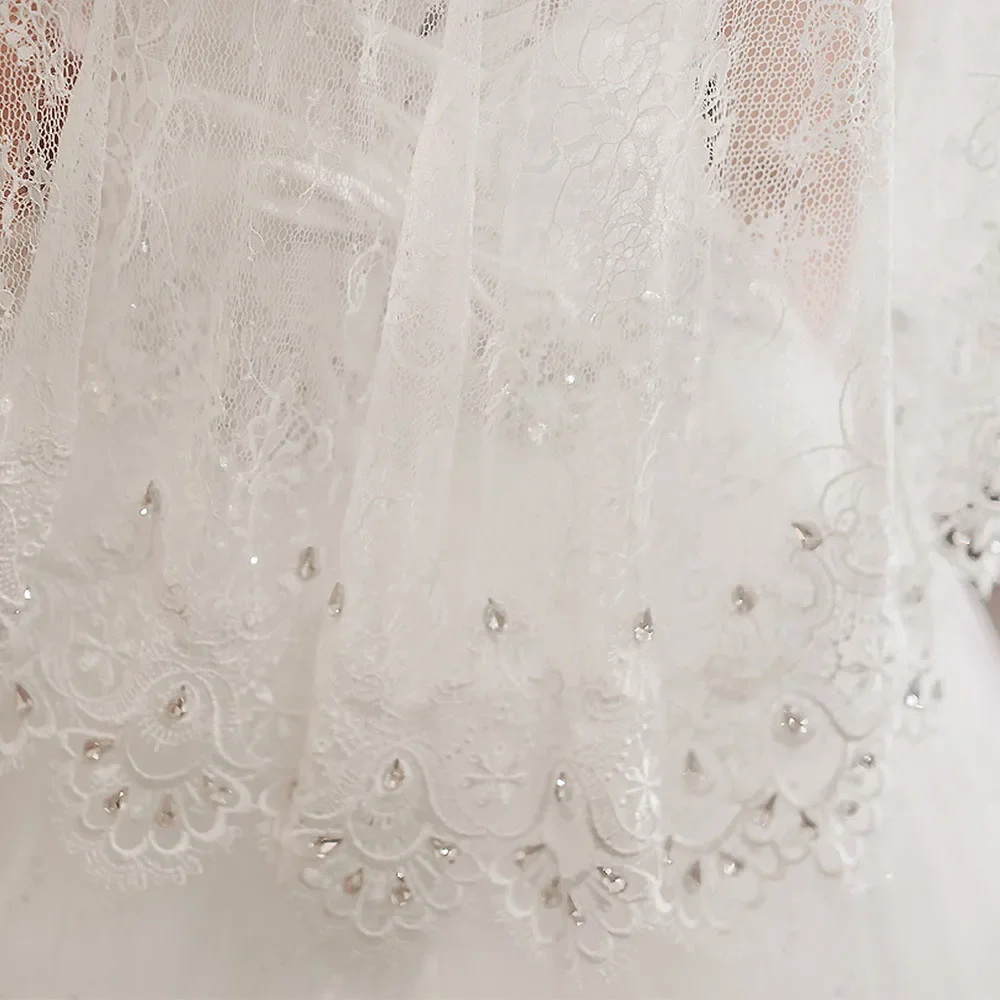SSYFashion Wedding Shawl White Lace Shawl Luxury Beading Bridal Shawls Wedding Wrap Jacket Accessories