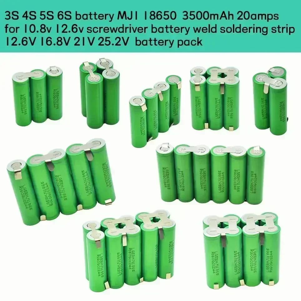 

18650Battery 2s1p 1s3p 3s2p 4s2p 5s2p 8.4v 3.7V 10.8V 16.8v 18V MJ1 Battery Pack 18650 3500MAhBattery for18V ScrewdriverBattery