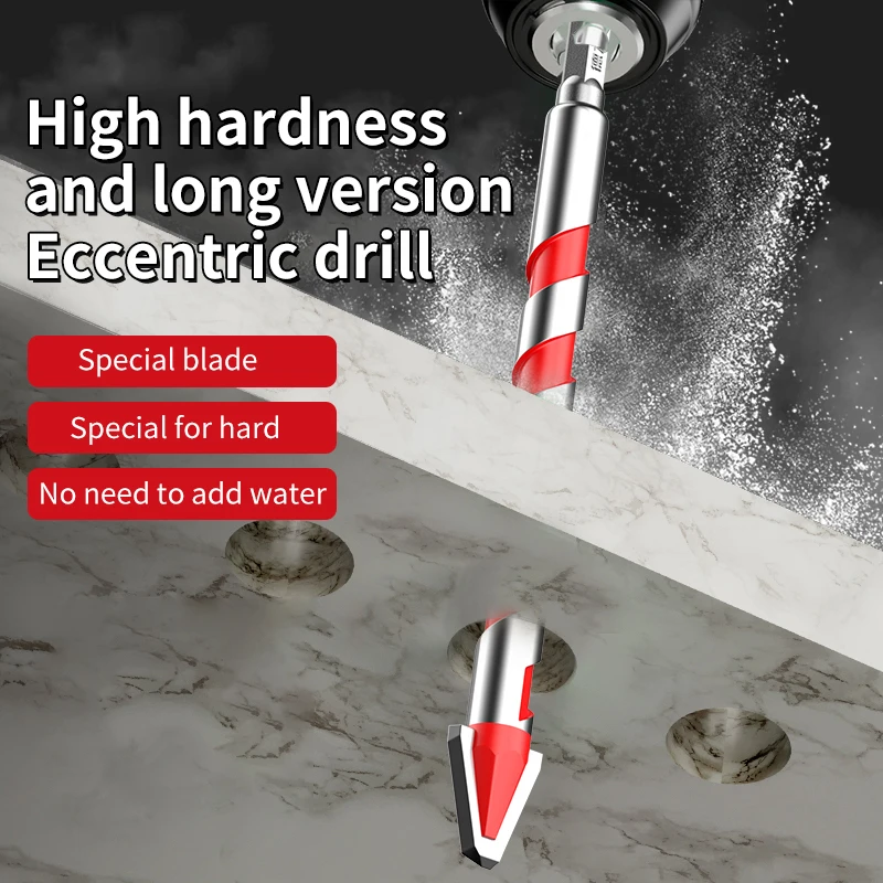 6/8/10/12mm 확장형 편심 드릴 비트 육각 샹크 합금강 건식 드릴링 비트 (세라믹 타일, 콘크리트, 유리, 대리석용)