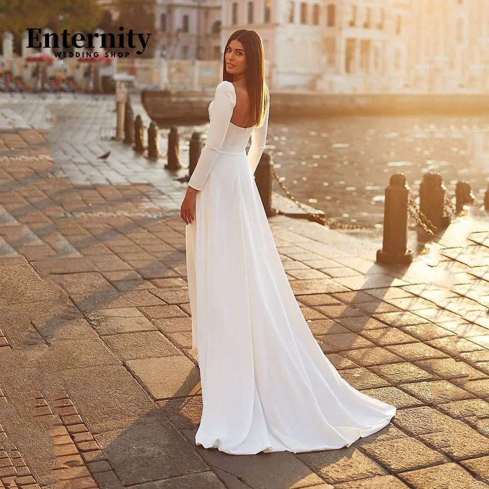 

Intriguing Sweetheart Mermaid Wedding Dress Long Sleeve Demure Bride Gown Open Back Sweep Train Graceful Vestidos De Novia