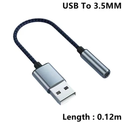 USB to 3.5mm Audio Jack Adapter - External Sound Card Converter for Headsets and Computers (USB to 3.5MM)