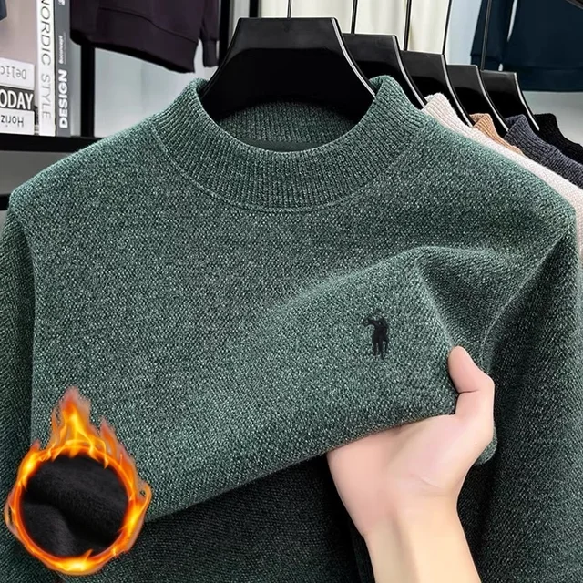 Personnalisé hommes marque exquise Paul classique brodé confortable tricoté pull automne hiver nouveau velours chaud à manches longues 1