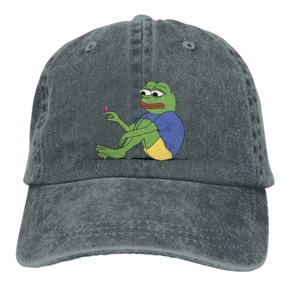 

Pure Color Dad Hats Butterfly Landing On Finger Women's Hat Sun Visor Baseball Caps Pepe Frog Animal Peaked Cap