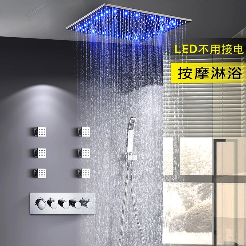 

Customized concealed shower shower suit wall-mounted multi-function SPA ceiling shower thermostatic massage ceiling side spray