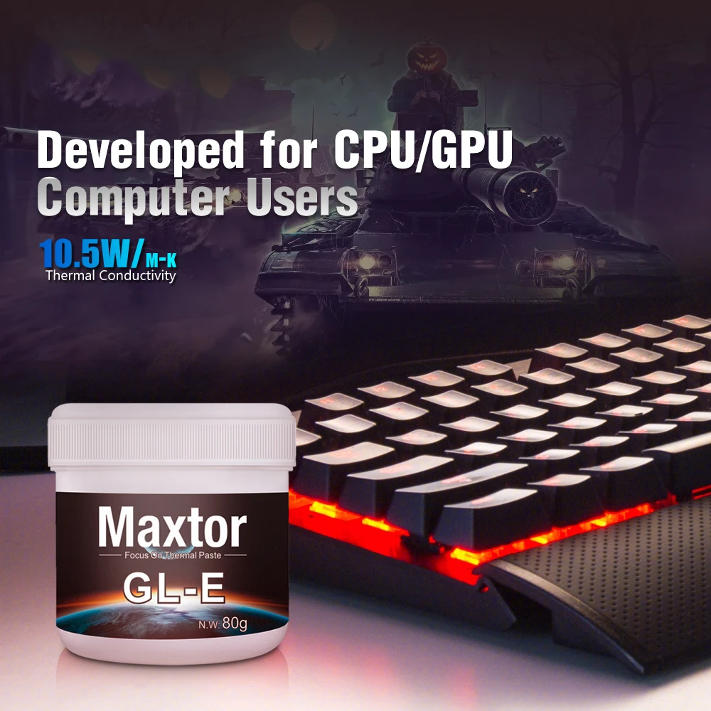 Maxtor GLE 열 페이스트 10.5W/m-k PC CPU GPU PS4 컴퓨터 MCU 장비 게임 박스 쿨러 팬 열 그리스