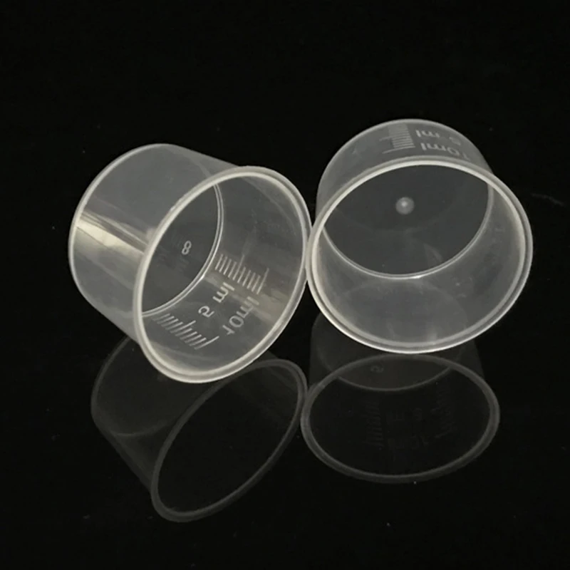 20 Stück 10ml Messbecher Kunststoff klar Einweg flüssigkeit volumet rischer Messbecher Messbecher Becher Küchen backwerk zeug – Detail 6