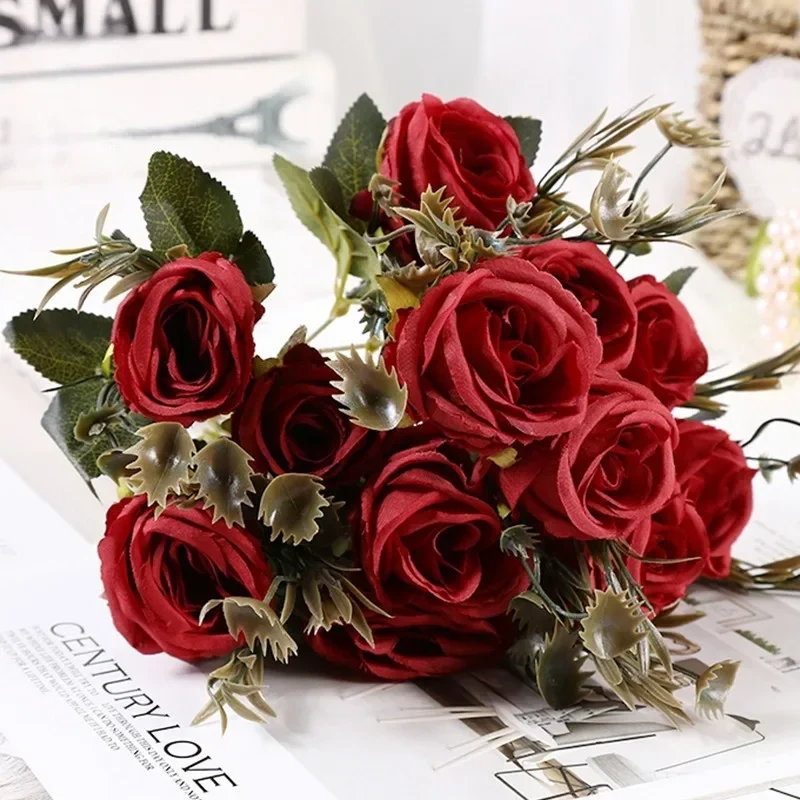 Elegant Silk Rose Bouquet for Weddings and Home Decor