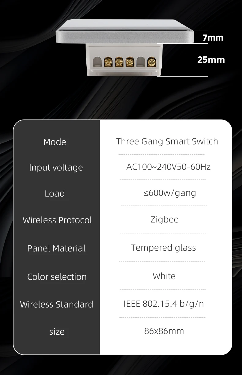 Zigbee DIY Name Switch with Display Screen Touch Panel EU Light Switch Works wit