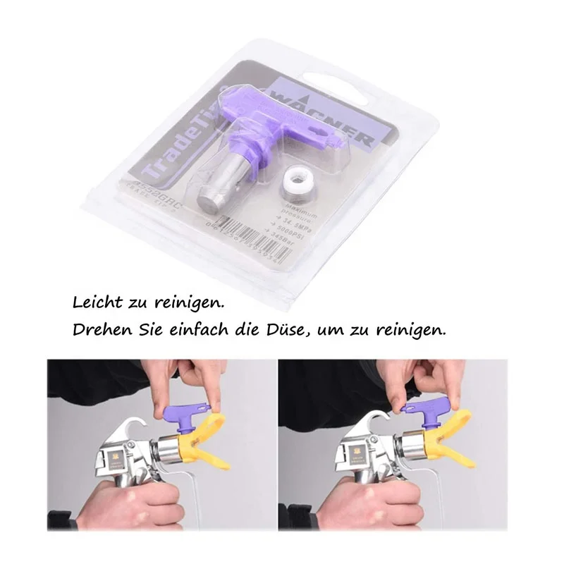 Series Fine Finish Low Pressure Reversible Tip for Airless Paint Spray Guns Nozzle Guard