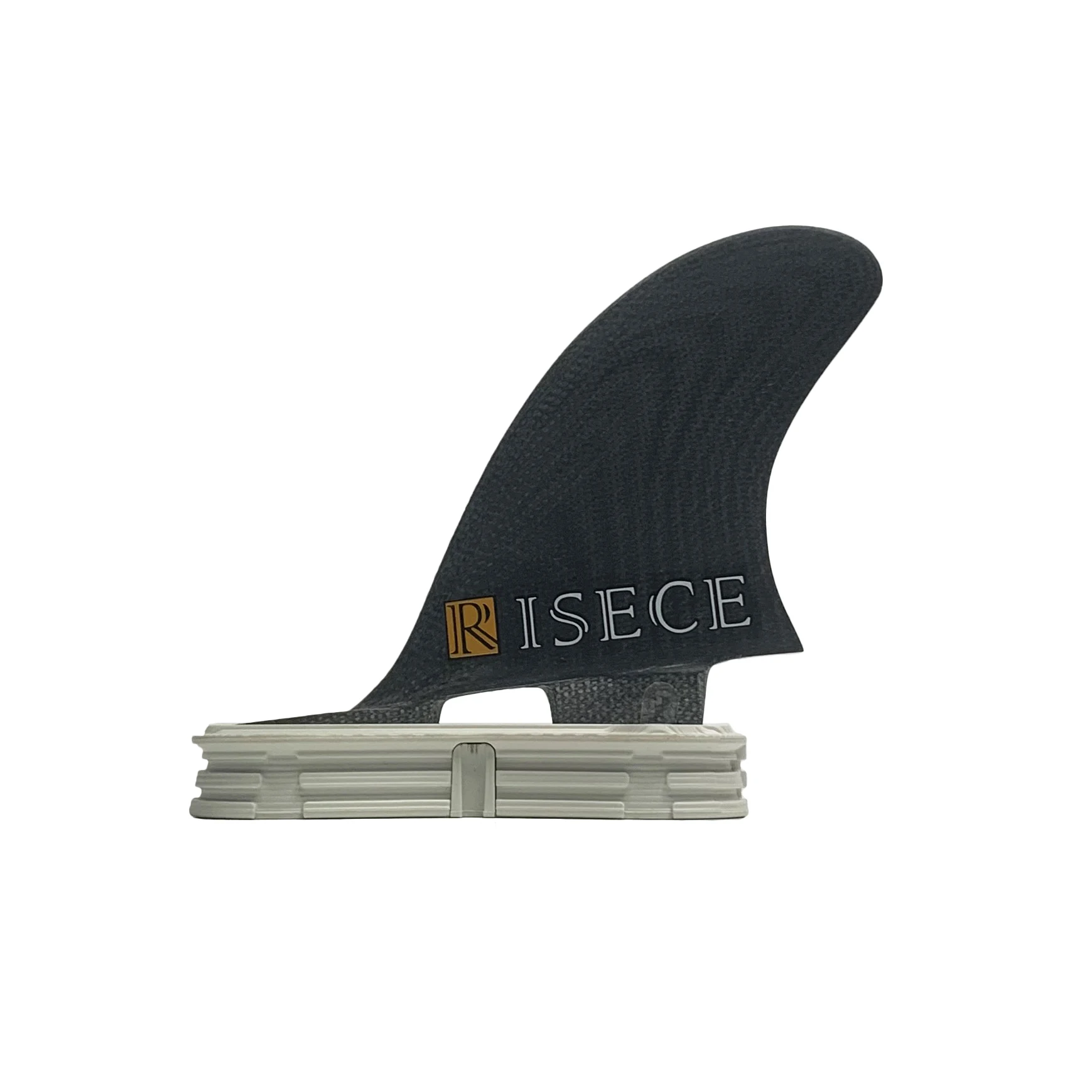 RISECE FCS 2 MR Twin + Stabiliser Fins Black Fiberglass Surf Fin Performance Glass Surf Tri Set 2+1 Fins