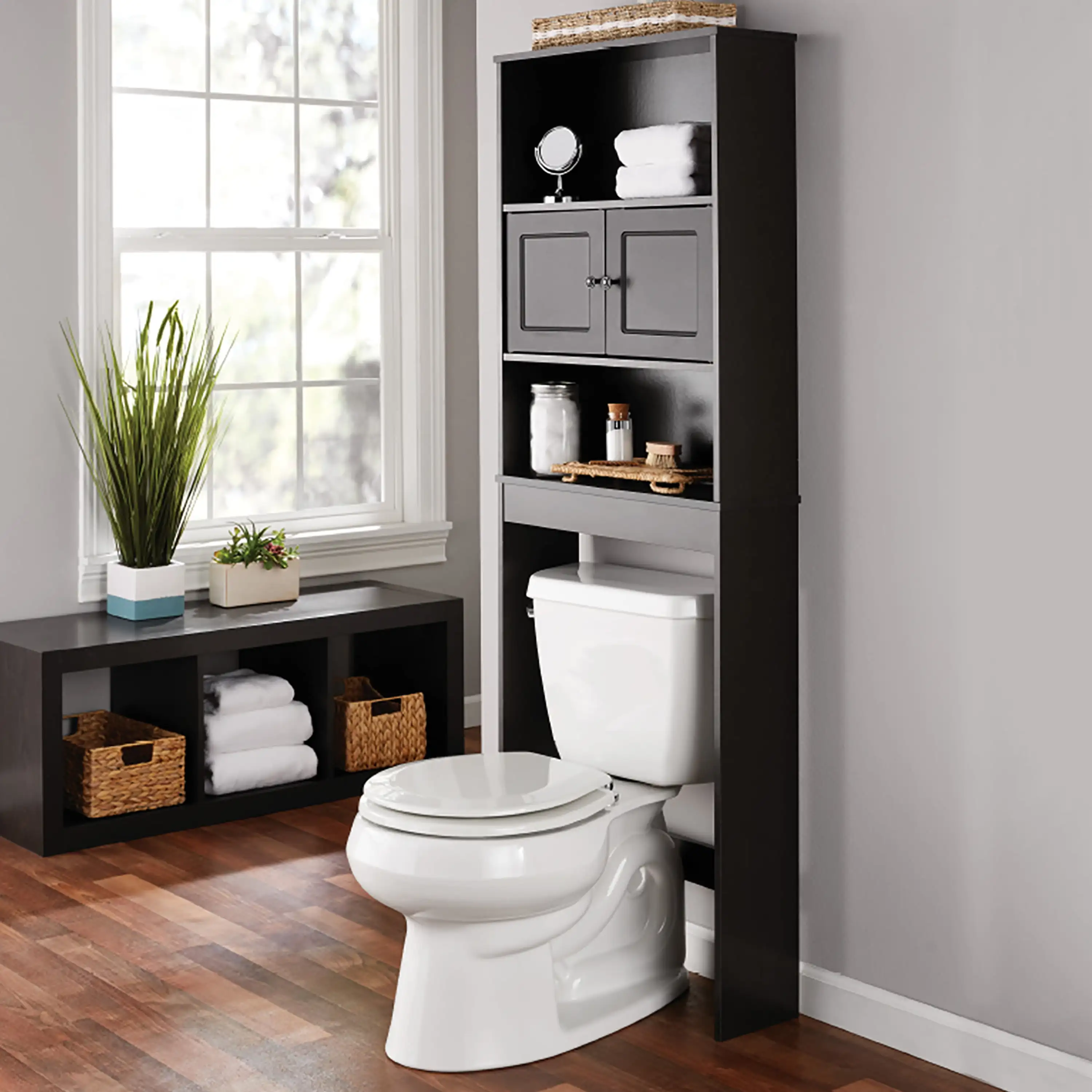 23 W Bathroom Space Saver, 3 Shelves, over the Toilet Cabinet