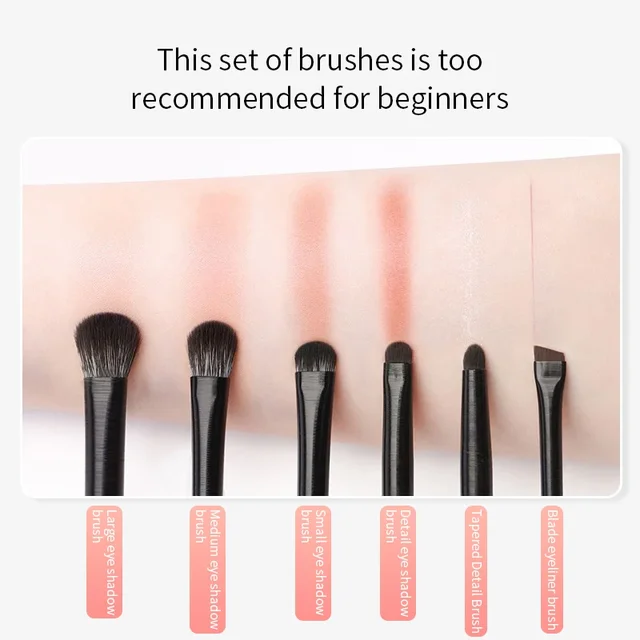 6PCS Eyes Makeup Brushes Set Professional Soft Contouring Eyeshadow Eyeliner Eyebrow Brush Women Facial Beauty Cosmetic Tool 2