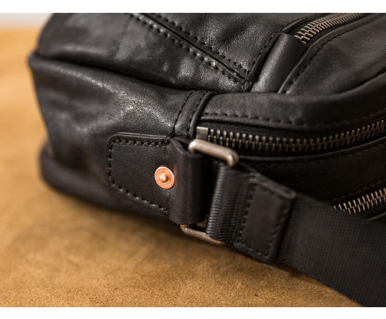 Modedesigner handgefertigte Umhängetasche aus echtem Leder für Herren, Wochenende, Party, Arbeit, Rindsleder, Teenager, Tabletten, Umhängetasche – Detail 13
