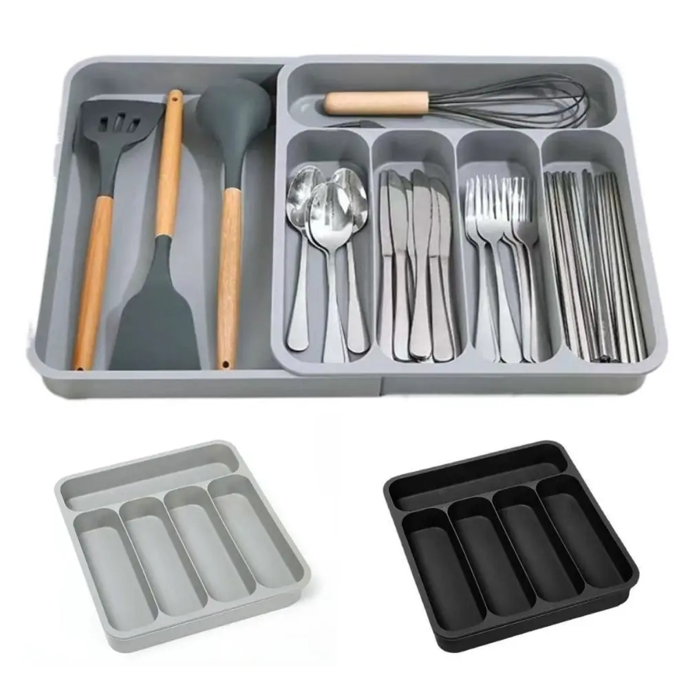 Cutlery Organizer Flatware Organizer Expandable Adjustable Kitchen Utensil Tray Set 6 Compartment Storage Divider