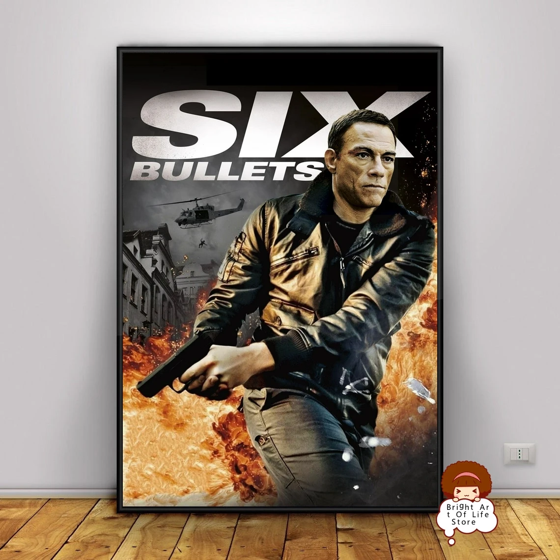 

6 Bullets (2012) Movie Poster Classic Art Photo Canvas Print Home Decor Wall Art (Unframed)