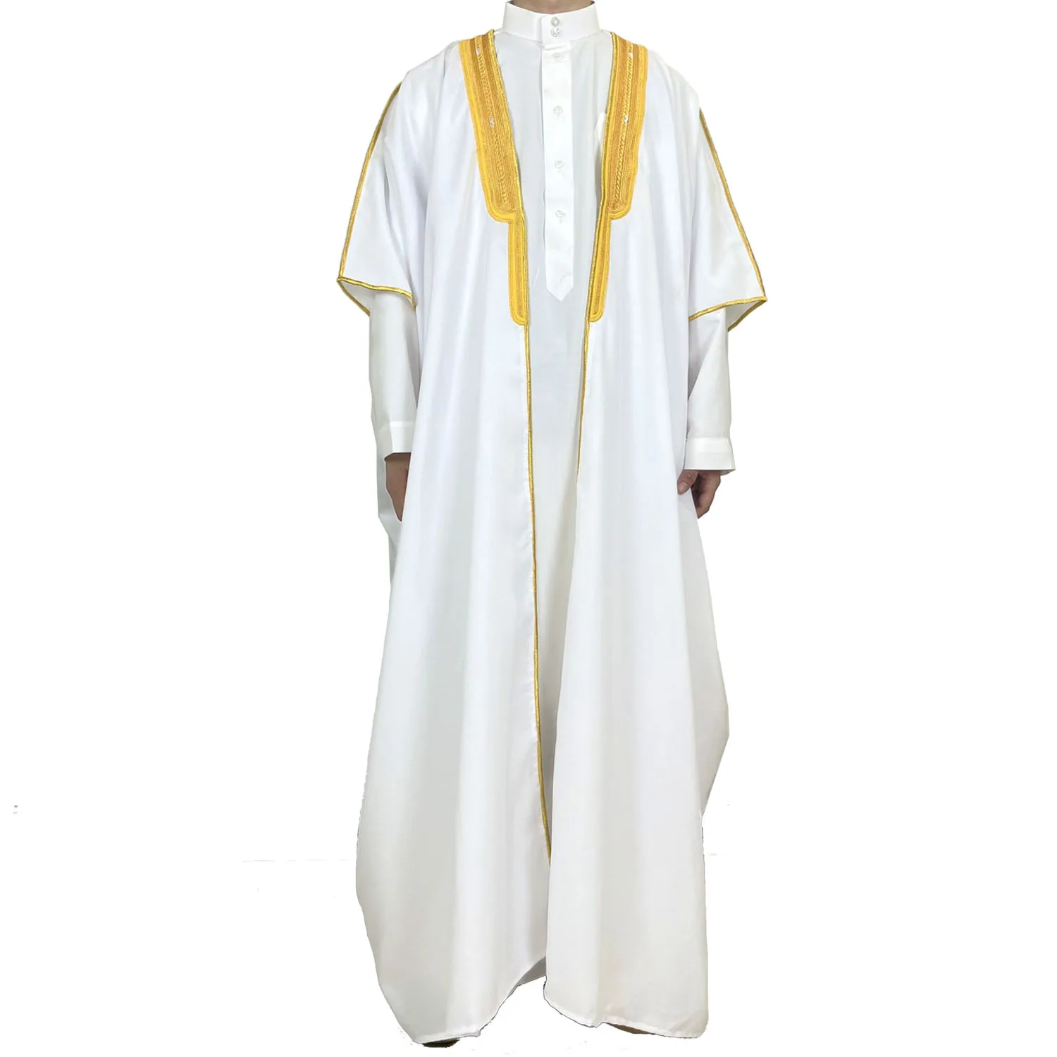 Wholesale Oem Eid Morrocon Drosh African Fabric Thobe Al Noorarab Turkey Clothing Kaftan Abaya Muslim Men Bisht - Image 4