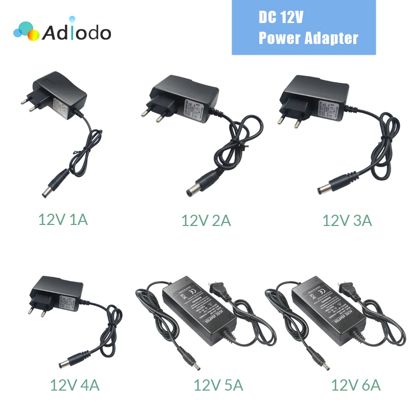 AC 110-240V DC 12V 1A 2A 3A 5A 6A 8A adaptateur d'alimentation universel adaptateur de chargeur Eu Us Au royaume-uni pour 5M 10M 15M bandes lumineuses LED