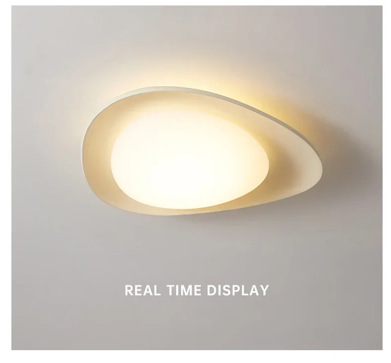 Tonia Deckenleuchte im nordischen Creme-Stil, minimalistische grüne Lampen für Schlafzimmer, halbbündige Deckenleuchte für die Foyer-Halle – Detail 11