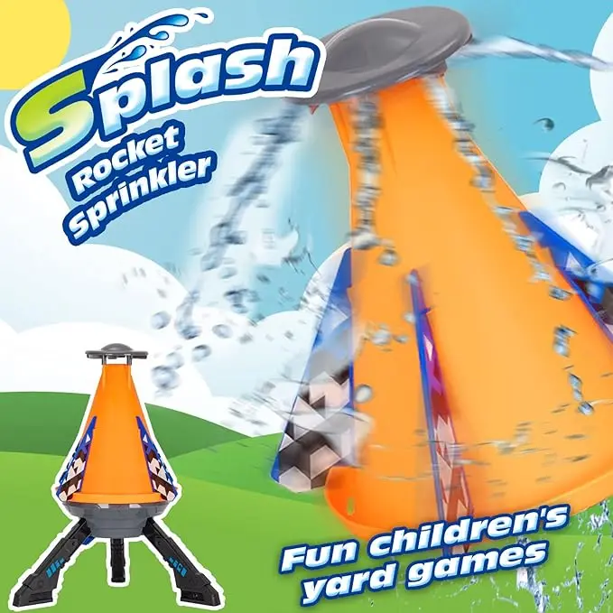 Outdoor Sprinkler for Kids, Launch Water Rocket Toy, Water Spray Rocket Launcher for Outside Yard Play Summer, Splashin 3
