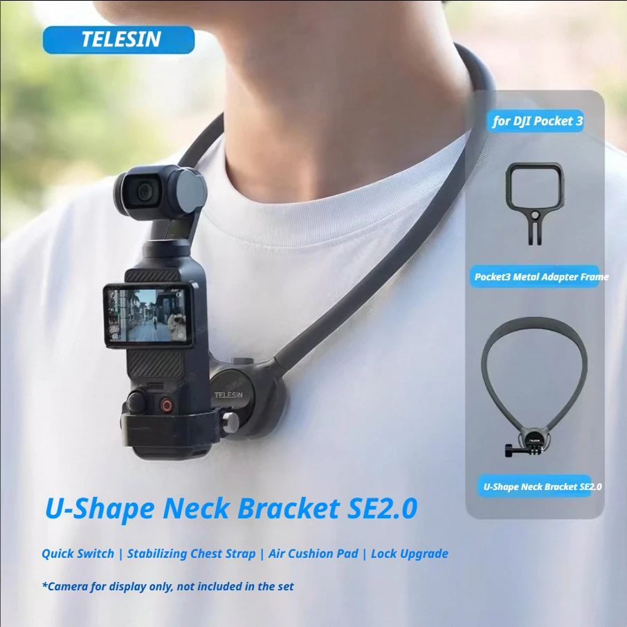 Supporto da Collo 2 in 1 per Action Camera e Smartphone SE 2.0, Compatibile con GoPro, Insta360, DJI OSMO Action e Altri Accessori Universali - immagine 5