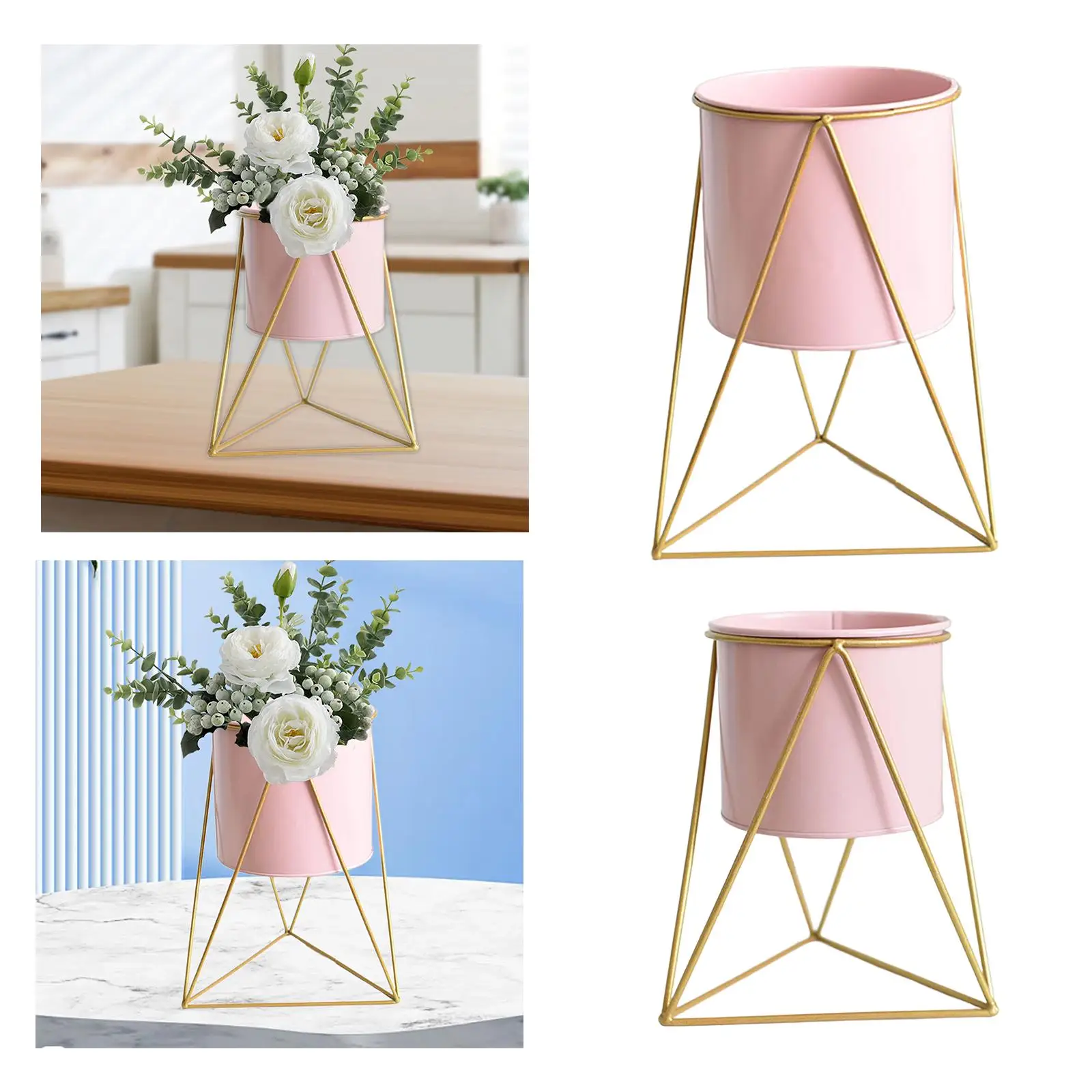 Plant Holder Container Accessories Metal Flower Pot Stand Flower Pot Shelf for Garden Living Room Multiple Plant Patios Balcony