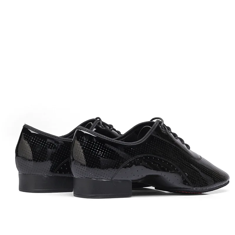 Latin Dance Shoes Breathable Ballroom Men Bright Leather Modern Dance Shoes Square Soft Sneakers Tango Dancing Shoes