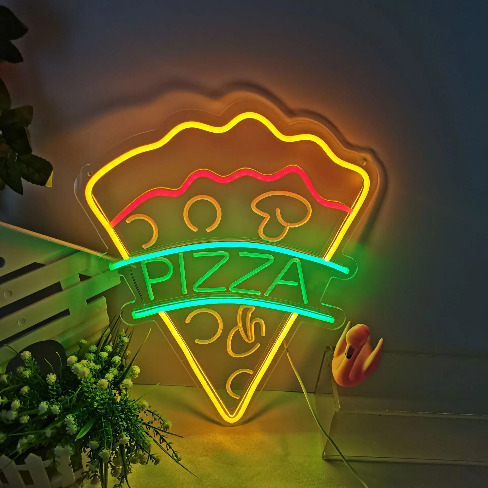 

Led Neon Sign Pizza Noodle Restaurant Shop Decorations Holiday Party Wedding Decoration Night Light Home Wall Bar Christmas