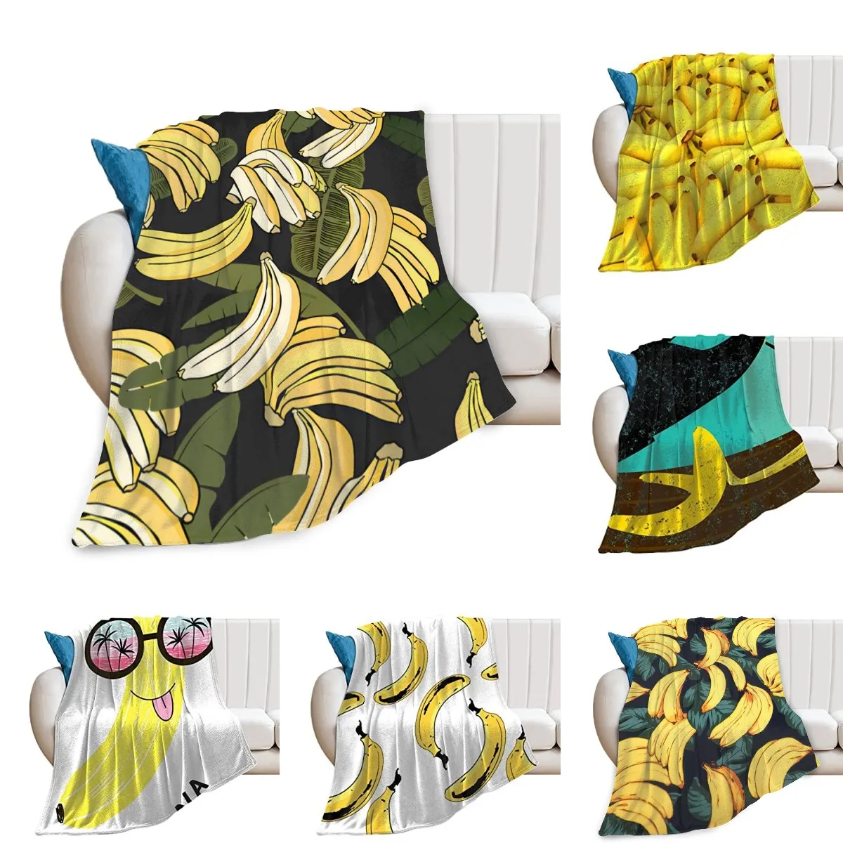 Home Textile Banana Bananas Fruits Banana Bedspread Banana