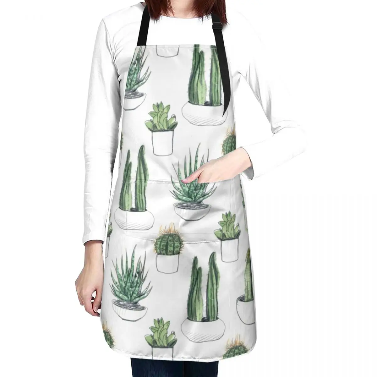 

Watercolour cacti & succulents Apron Things For The Kitchen Kitchen Apras Man restaurant accessories Aprons Ladies