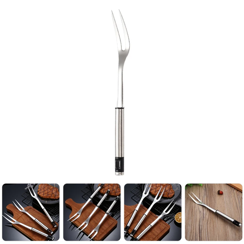 Description Picture 5 of itemE2 BBQ Meat Fork Carving Fork Stainless Steel Fondue Fork Granny Fork 2-Prong Barbecue Grill Fork Cooking Fork Barbecue Grilling