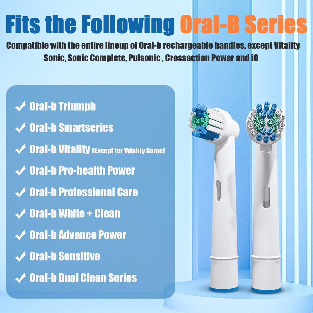 Compatible with Oral B Electric Toothbrush Replacement Toothbrush Brush Heads, Toothbrush Head Refill for OralB 100 300 500 1000