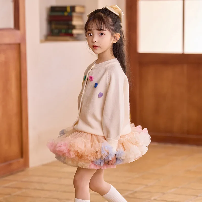 여성용 싱글 브레스트 피치 하트 가디건, 귀여운 스위트 니트 용수철, 가을 컬렉션, 한국 스웨터, 2024
